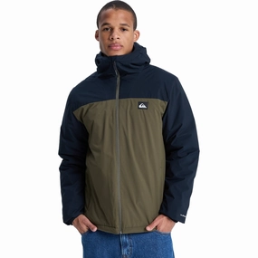 Quiksilver Mens Overcast 3K Insulated Waterproof Jacket Neutral Tones Breathable Material