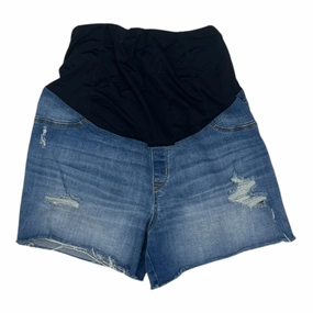 Sleek lines Seamless Wear Mat Shorts By Isabel Maternity In Blue Denim, Size:12