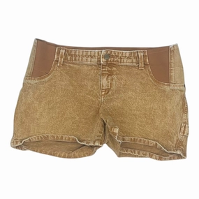 Practical Wear Mesh Panel Mat Shorts By Isabel Maternity In Brown Denim, Size:8