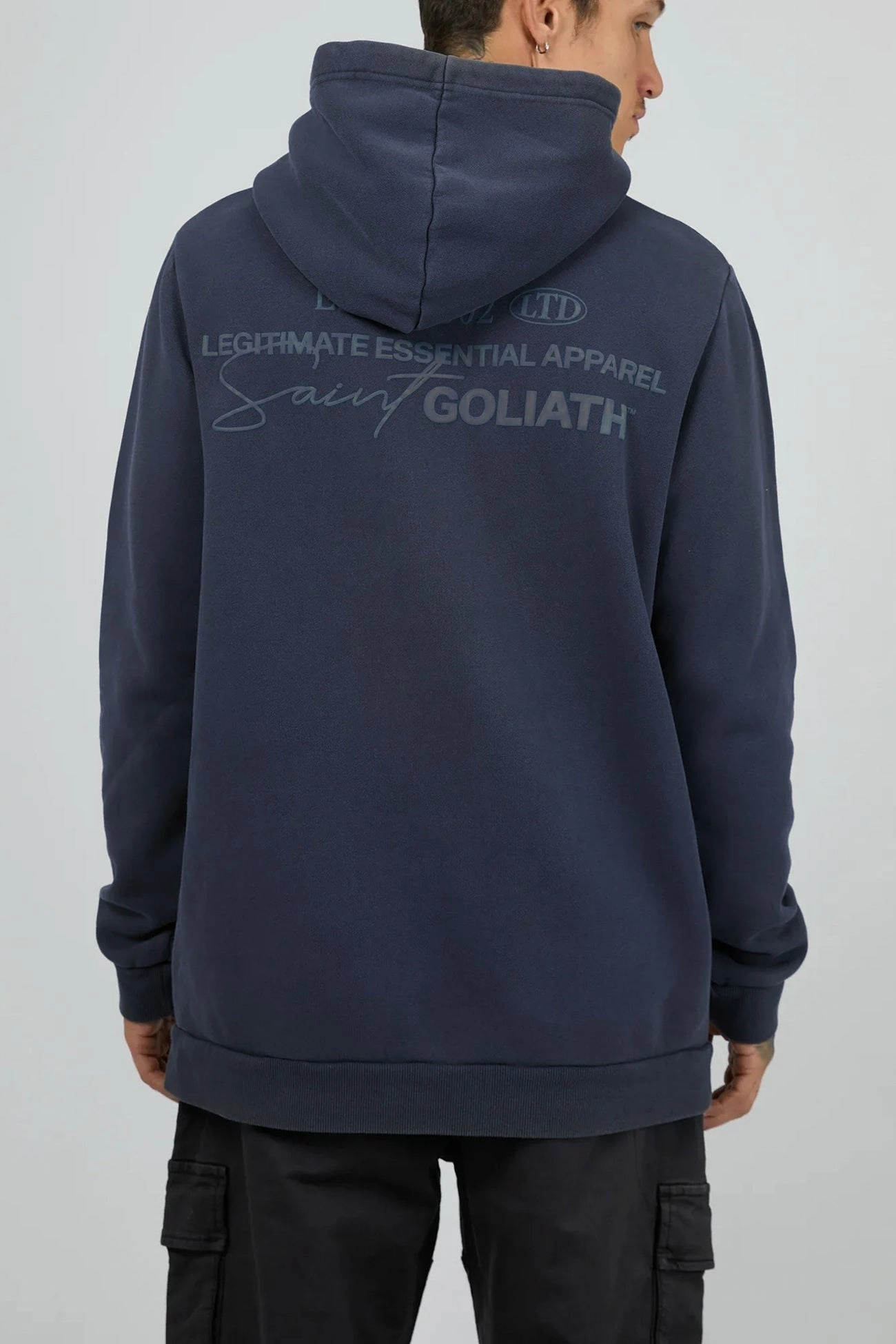 Modern Day Look Memory Hoodie Steel Blue