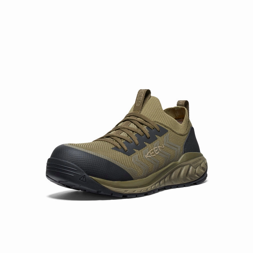 Functional Form Slip Resistant Men's Arvada Shift Work Sneaker (Carbon Toe)  |  Martini Olive/Black