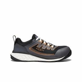 Orthopedic Support Drive Ease Men's Arvada Work Sneaker (Carbon Toe)  |  Black/Curry