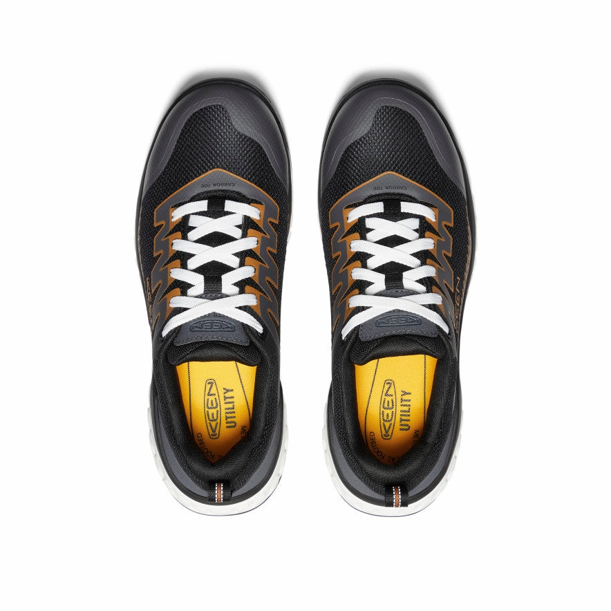 Tread Pattern Fast Wear Men's Arvada Work Sneaker (Carbon Toe)  |  Black/Curry