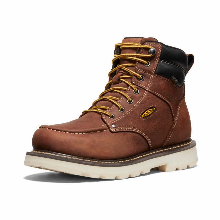 Mud Friendly Comfort Lining Adventure Seeker Men's Cincinnati 6" Waterproof 90?? Heel Boot (Soft Toe)  |  Tuscan Red/Sandshell