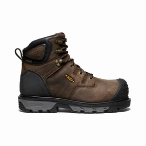 Leather Material Dad Mode Men's CSA Camden 6" Waterproof Boot (Carbon Toe)  |  Dark Earth/Black