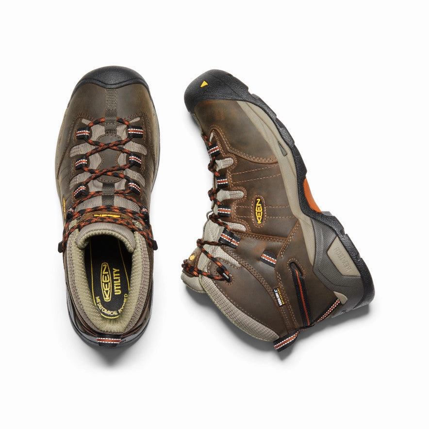 Men's Detroit XT Waterproof Boot (Soft Toe)  |  Black Olive/Leather Brown Zip Fast Quiet Chic