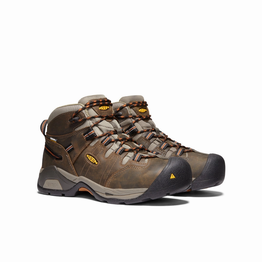 Quick Drying Cold Weather Commuter Bold Design Men's Detroit XT Waterproof Boot (Soft Toe)  |  Black Olive/Leather Brown