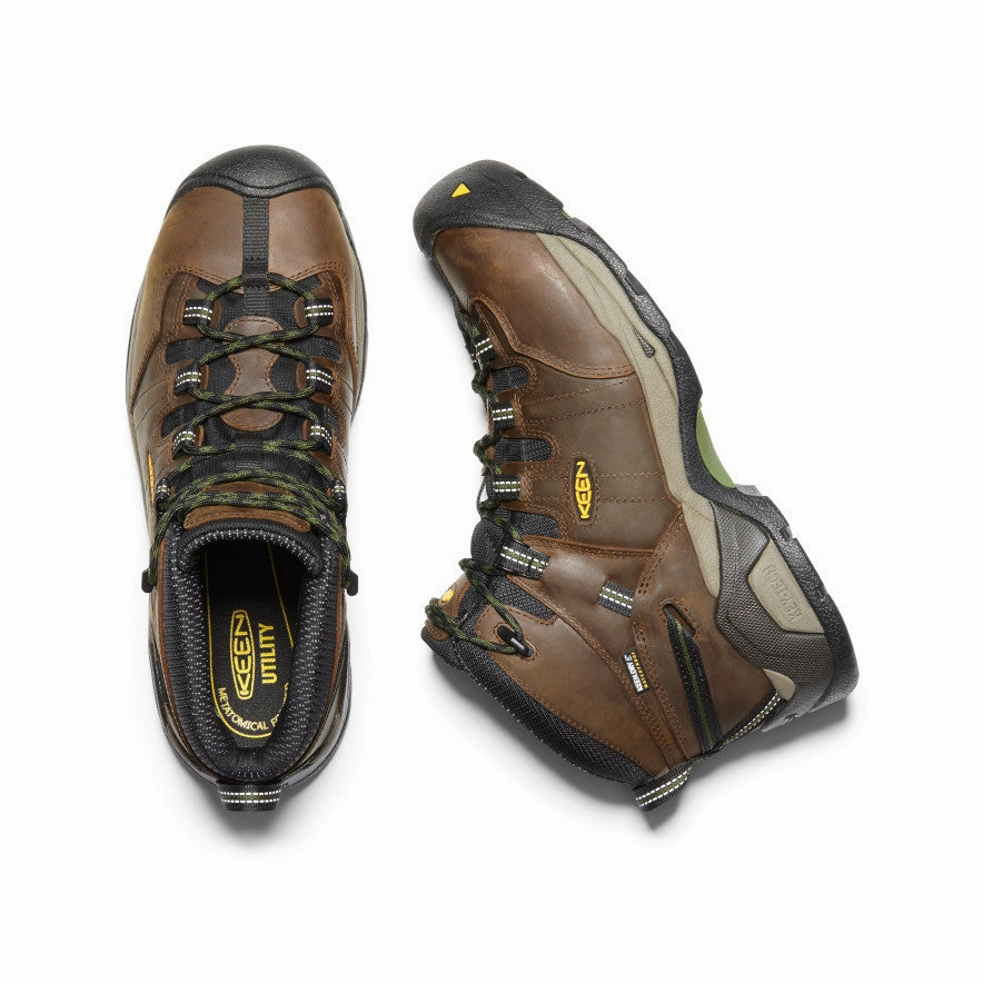 Men's Detroit XT Waterproof Boot (Steel Toe)  |  Cascade Brown/Bronze Green Versatile Traction Pattern Seamless Comfort Trail Runner