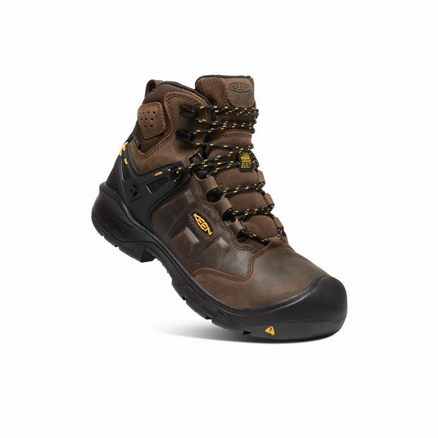 Energy Return Cushion Tough Sole Men's Dover 6" Waterproof (Carbon Toe)  |  Dark Earth/Black