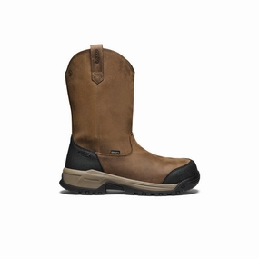 Men's Evanston Pull-On Waterproof Boot (Carbon Toe)  |  Bison/Black Rugged Protection