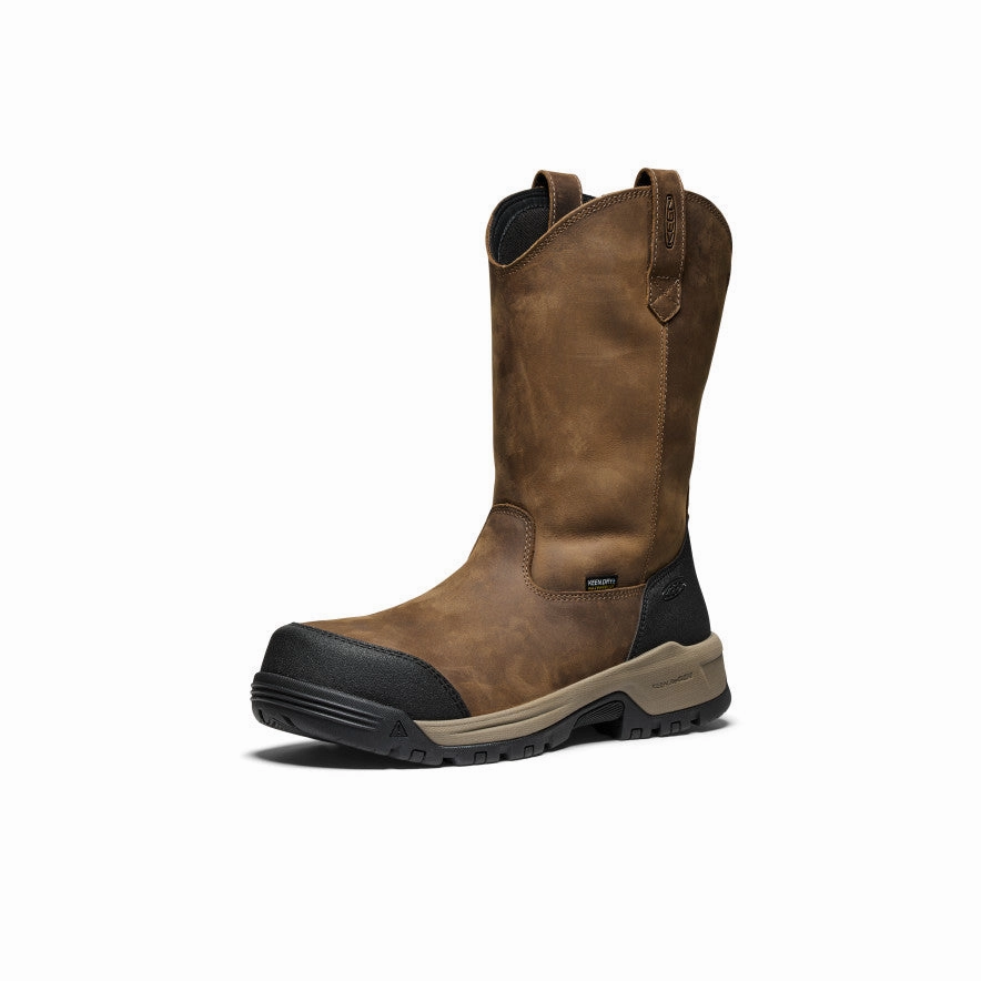 Flexible Frame Outdoor Explorer Men's Evanston Pull-On Waterproof Boot (Carbon Toe)  |  Bison/Black