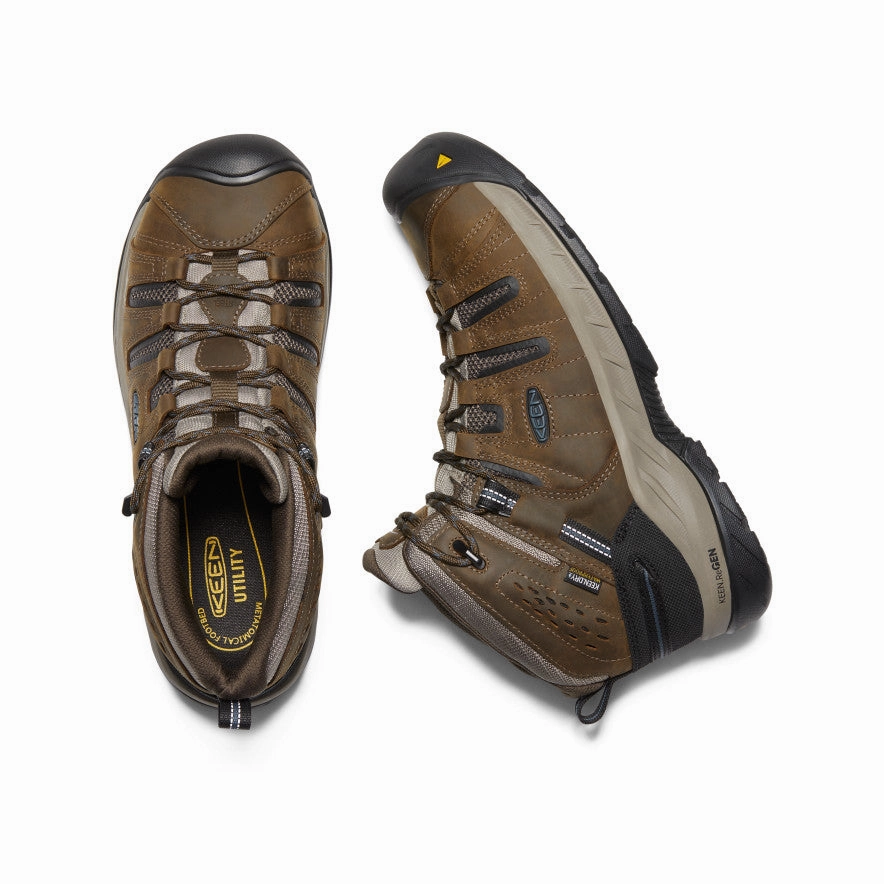 Insulated Urban Commute Men's Flint II Waterproof Boot (Steel Toe)  |  Cascade Brown/Orion Blue