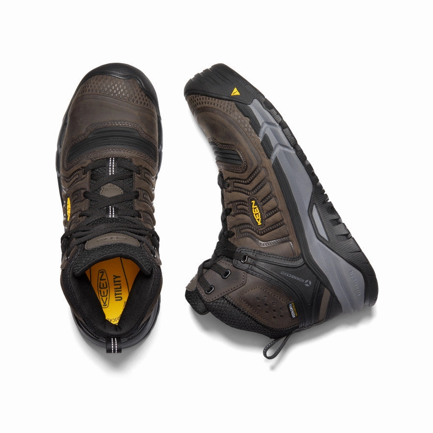 Men's Kansas City  Waterproof Mid (Carbon Toe)  |  Coffee Bean/Black Flexible Construction Lace-Up Design