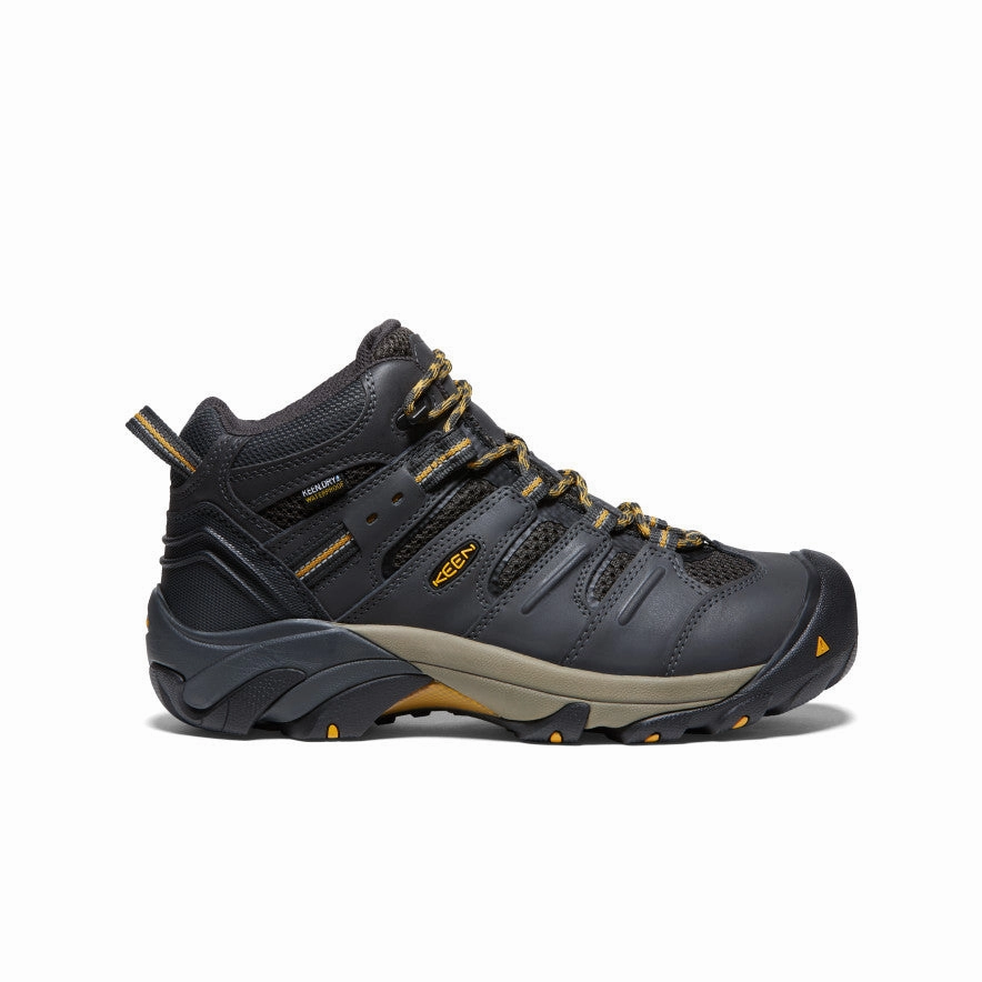 Men's Lansing Mid Waterproof (Steel Toe)  |  Raven/Tawny Olive Rock Star Waterproof Cold Weather Commuter