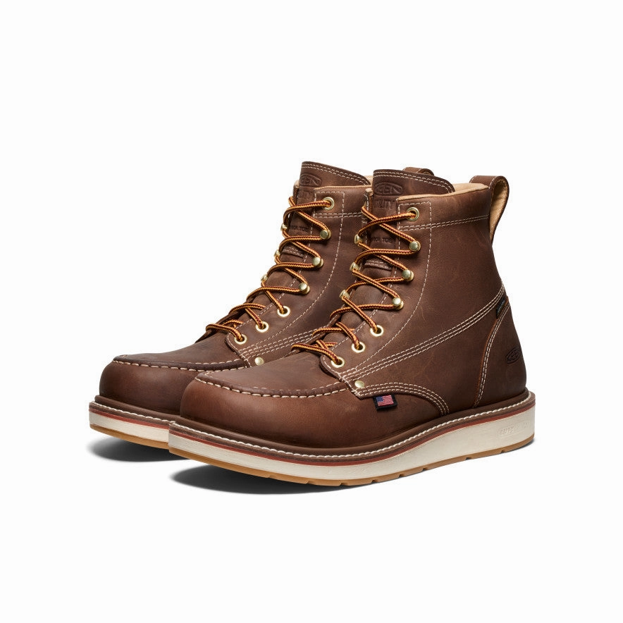 Men's Liberty 6" Waterproof Boot (Carbon Toe)  |  Chestnut/Gum Rough texture