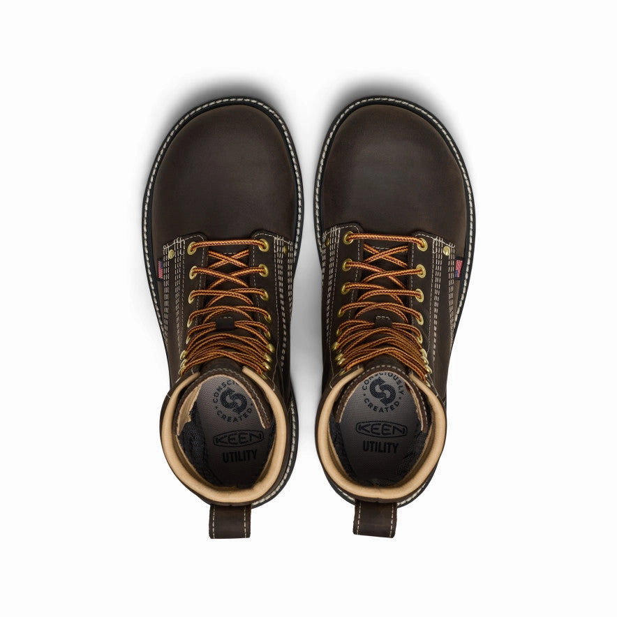 Men's Liberty 8" Waterproof 90?? Heel Boot (Carbon Toe)  |  Coffee Bean/Black Minimalist Western Pattern