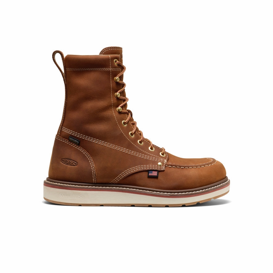 Insulated Cold Climate Men's Liberty 8" Waterproof Boot (Soft Toe)  |  Leather Brown/Birch