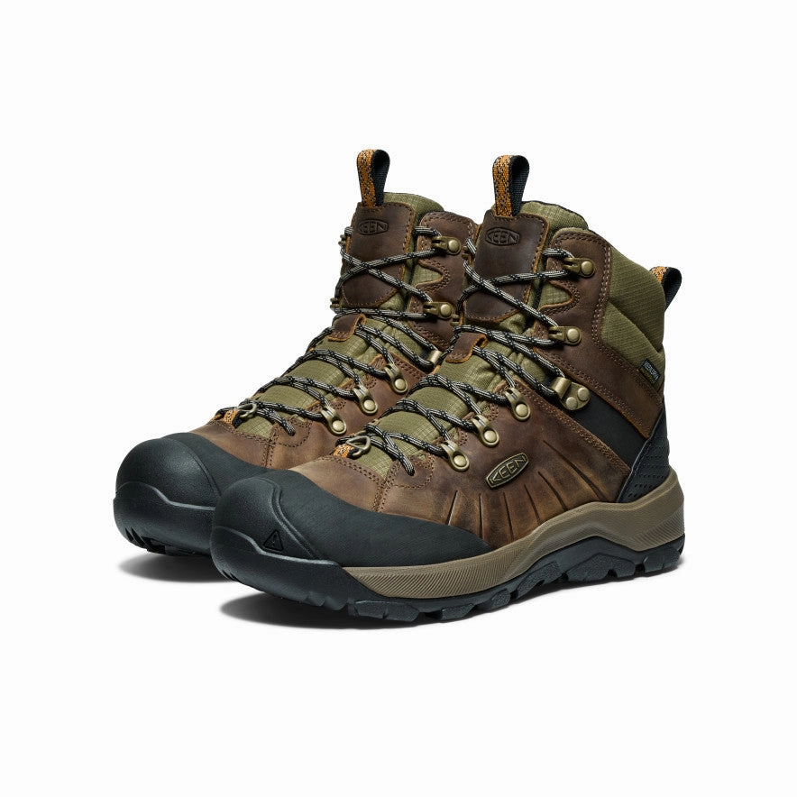 Long distance Minimalist Appeal Men's Revel IV Polar Waterproof Boot  |  Bison/Orange Pepper