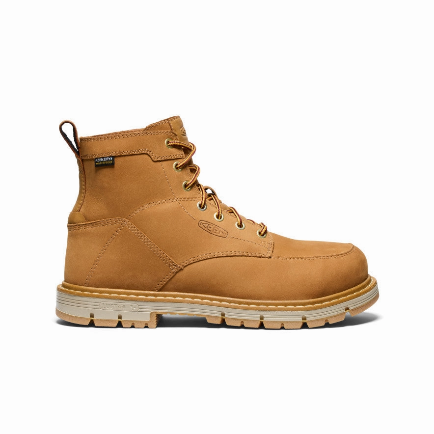Men's San Jose 6" Waterproof 90?? Heel Boot (Aluminum Toe)  |  Bistre/Gum Padded Interior Weekend Camping Shear Warm
