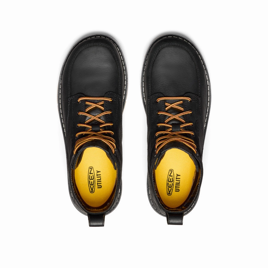 Pull Tab Comfort Lining All Day Wear Men's San Jose 6" Waterproof Boot (Aluminum Toe)  |  Black/Gum