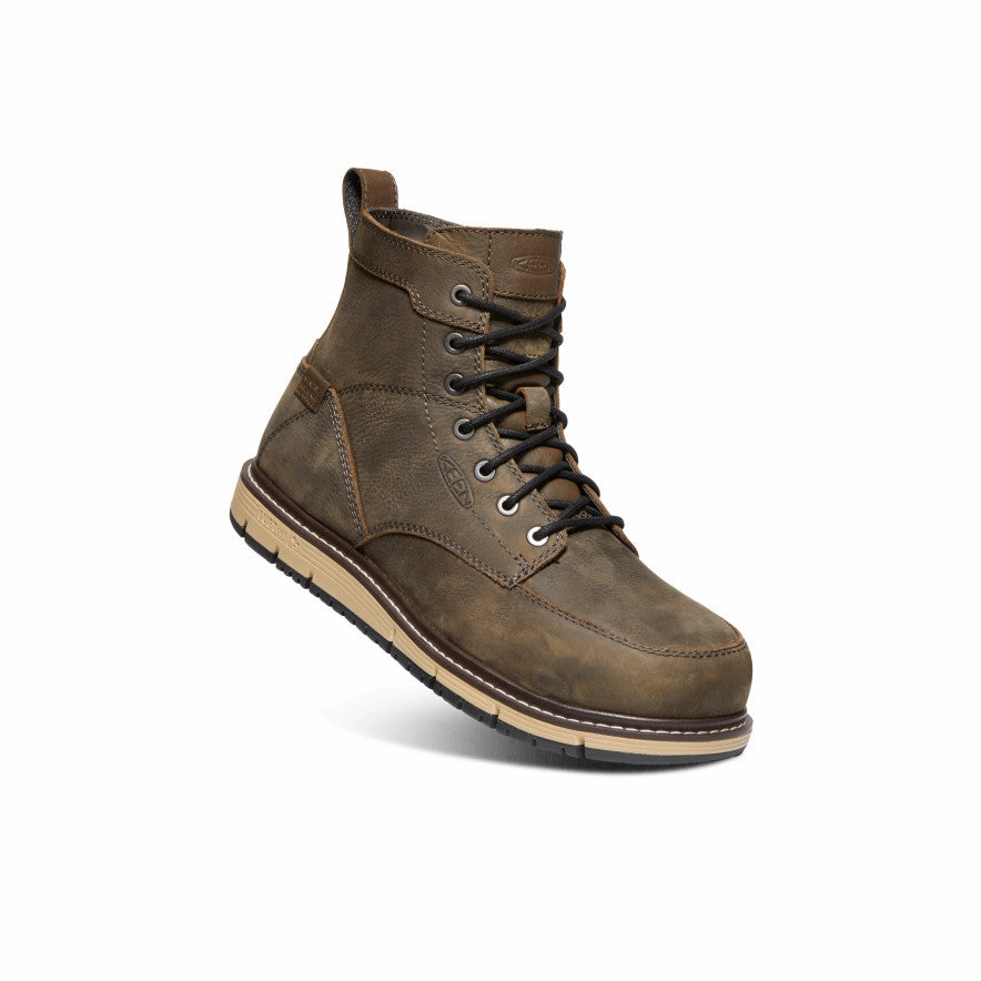Men's San Jose 6" Waterproof Boot (Aluminum Toe)  |  Cascade Brown/Black All Weather Functional Minimalist Stable Support Rough Trail Hiker