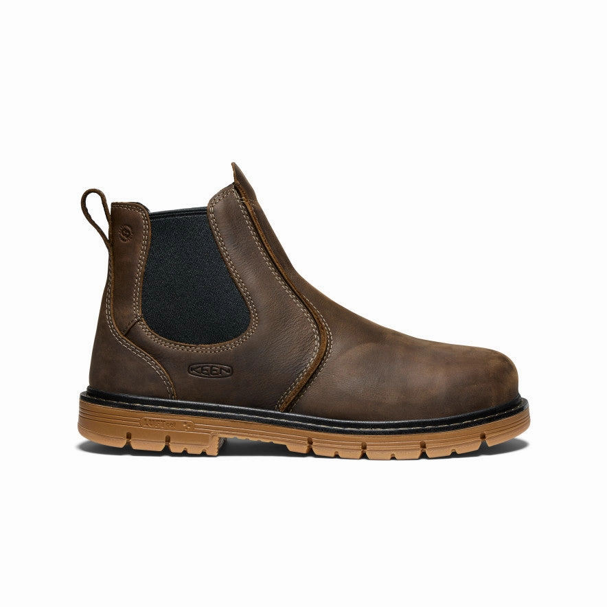 Comfortable Design Bendable Men's San Jose Chelsea 90?? Heel Boot (Aluminum Toe)  |  Cascade Brown/Gum