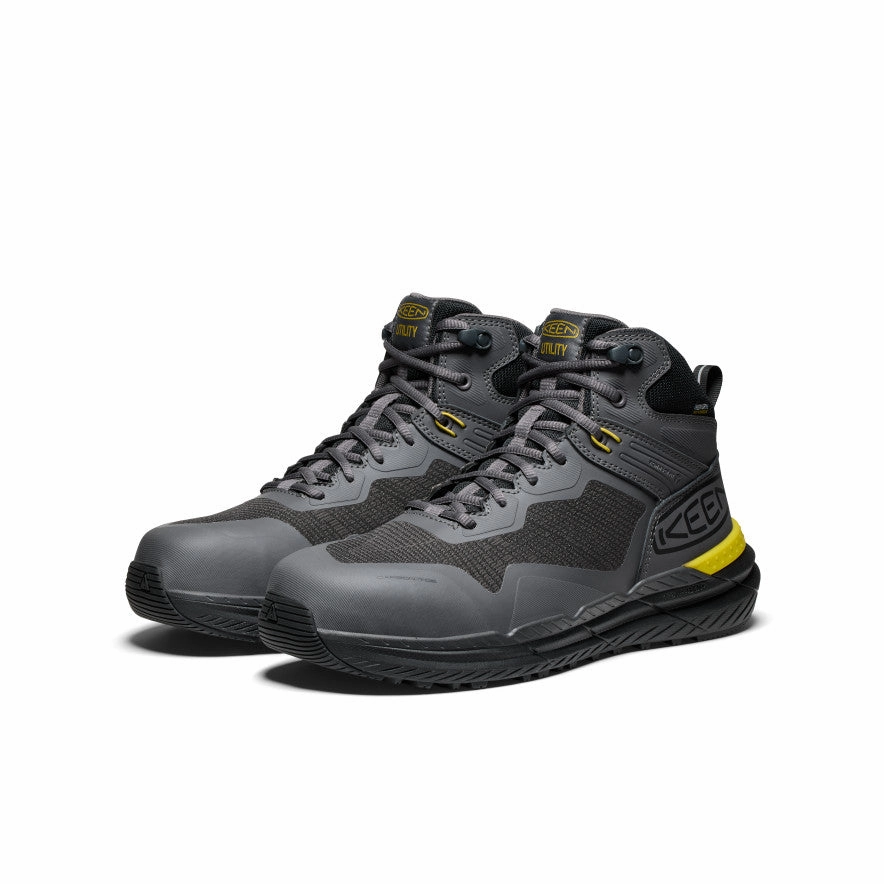 Flexible Sole Design Impact Resistant Men's Synchro Waterproof Work Boot (Carbon Toe)  |  Magnet/Black