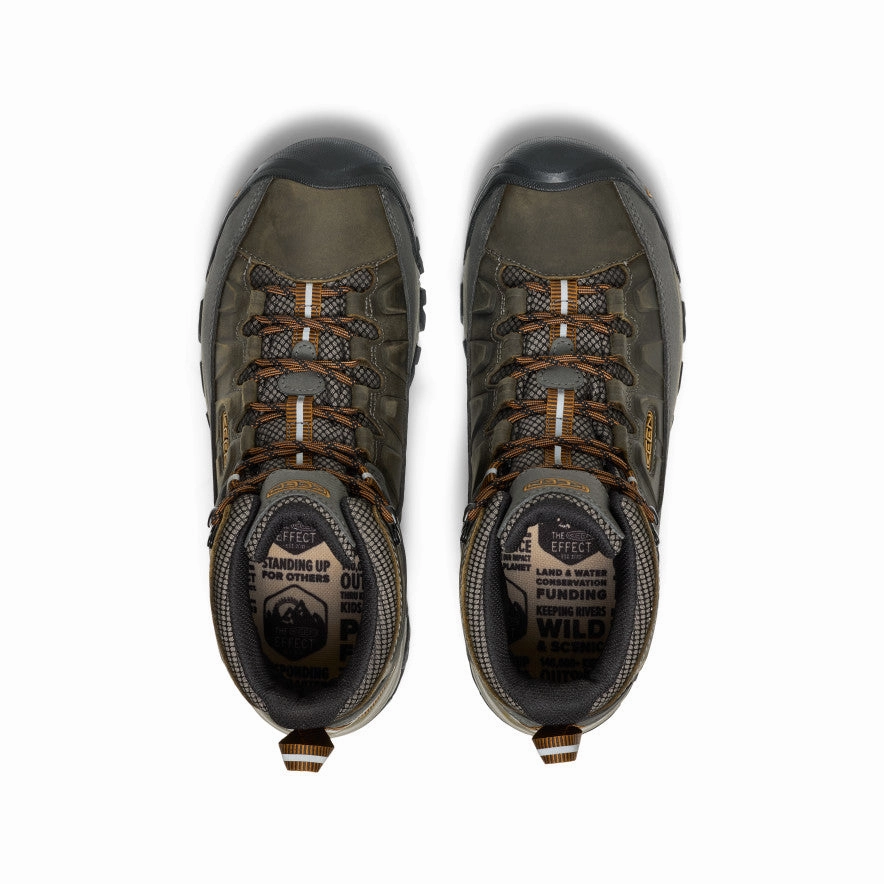 Low Profile Midsole Rugged Built Outdoor Trek Men's Targhee III Waterproof Mid Wide  |  Black Olive/Golden Brown