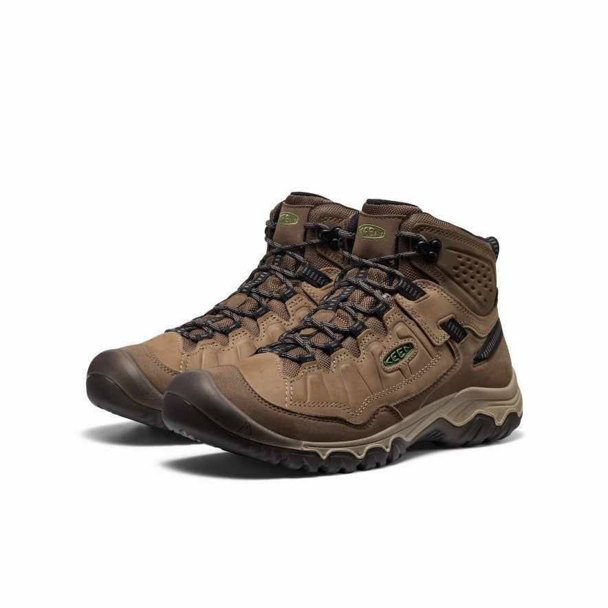 Seamless Interior Construction All Weather Functional Minimalist Men's Targhee IV Waterproof Hiking Boot  |  Brindle/Canteen