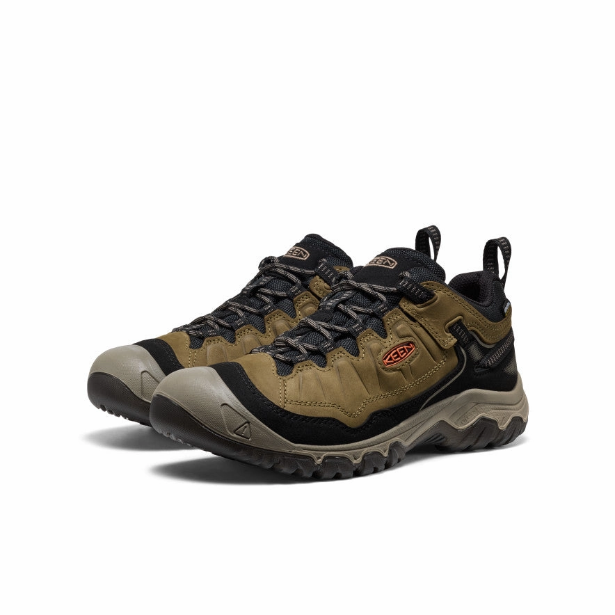 Men's Targhee IV Waterproof Hiking Shoe  |  Dark Olive/Gold Flame Comfortable Use Arch Design