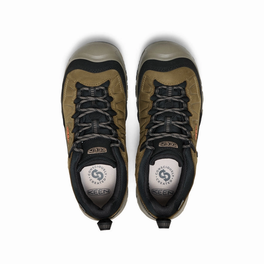 Men's Targhee IV Waterproof Hiking Shoe  |  Dark Olive/Gold Flame Balanced weight