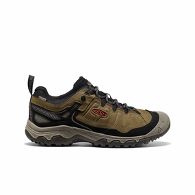 Adjustable Closure rubber Men's Targhee IV Waterproof Hiking Shoe  |  Dark Olive/Gold Flame