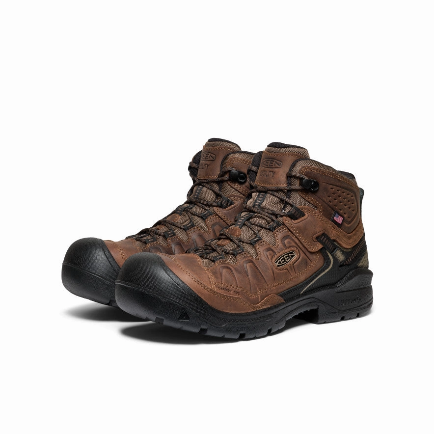 Men's Targhee IV Waterproof Work Boot (Carbon Toe)  |  Dark Earth/Black Noise free All Day Comfort