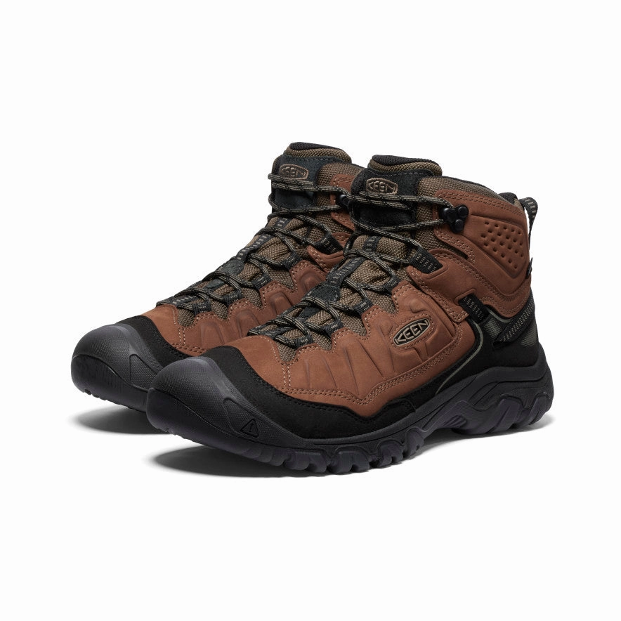 Comfort Ankle Support Men's Targhee IV Wide Waterproof Hiking Boot  |  Bison/Black