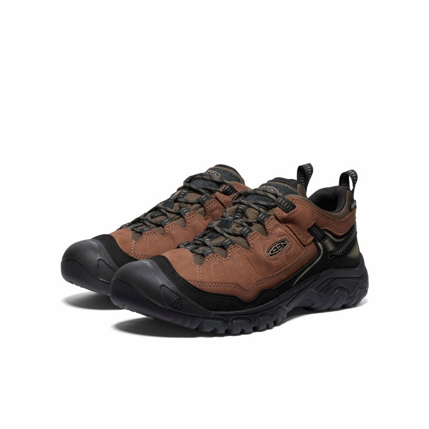 Men's Targhee IV Wide Waterproof Hiking Shoe  |  Bison/Black Embroidered design