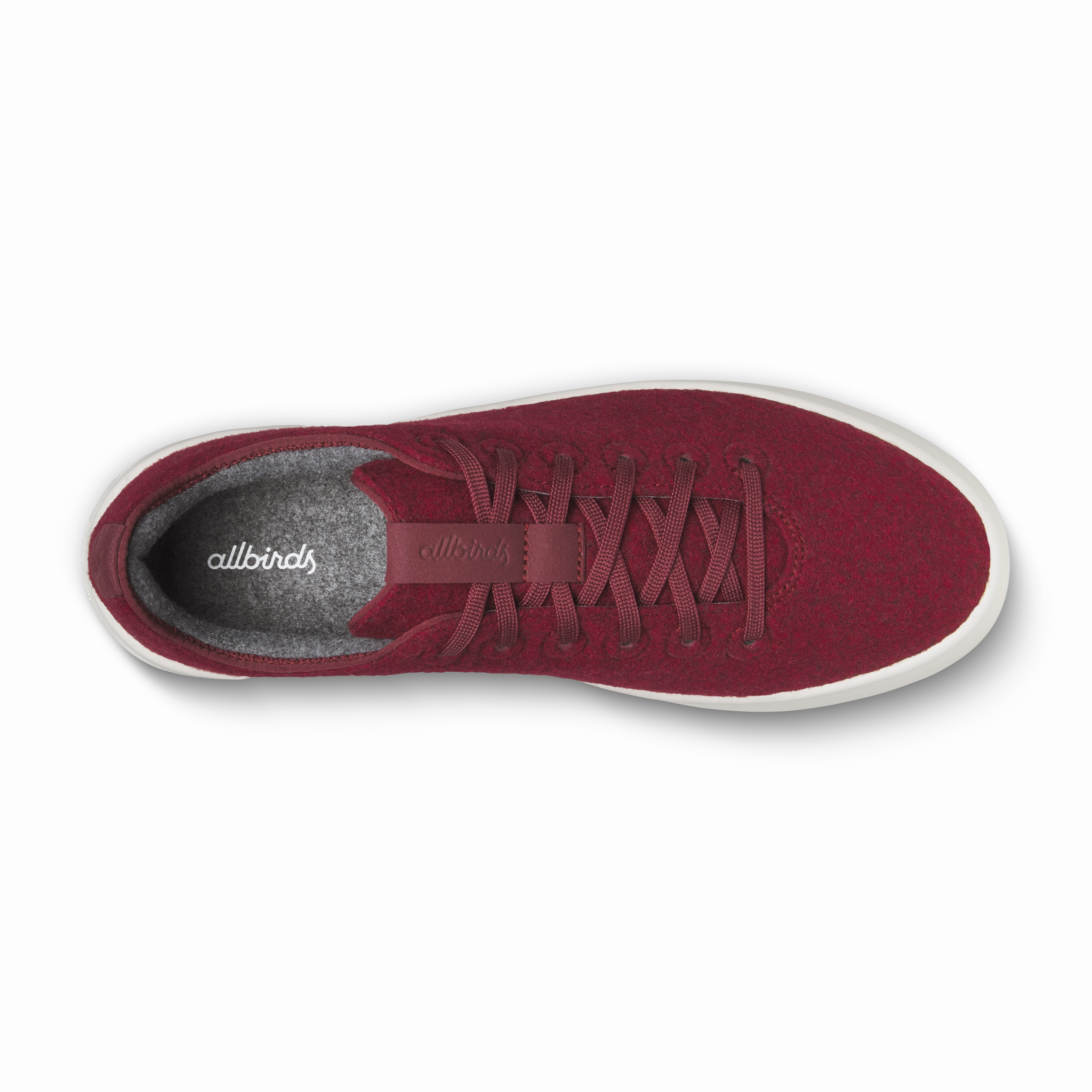 Men's Wool Cruiser - Burgundy (Natural White Sole) Thermoplastic Heel Stabilizers Secure Grip