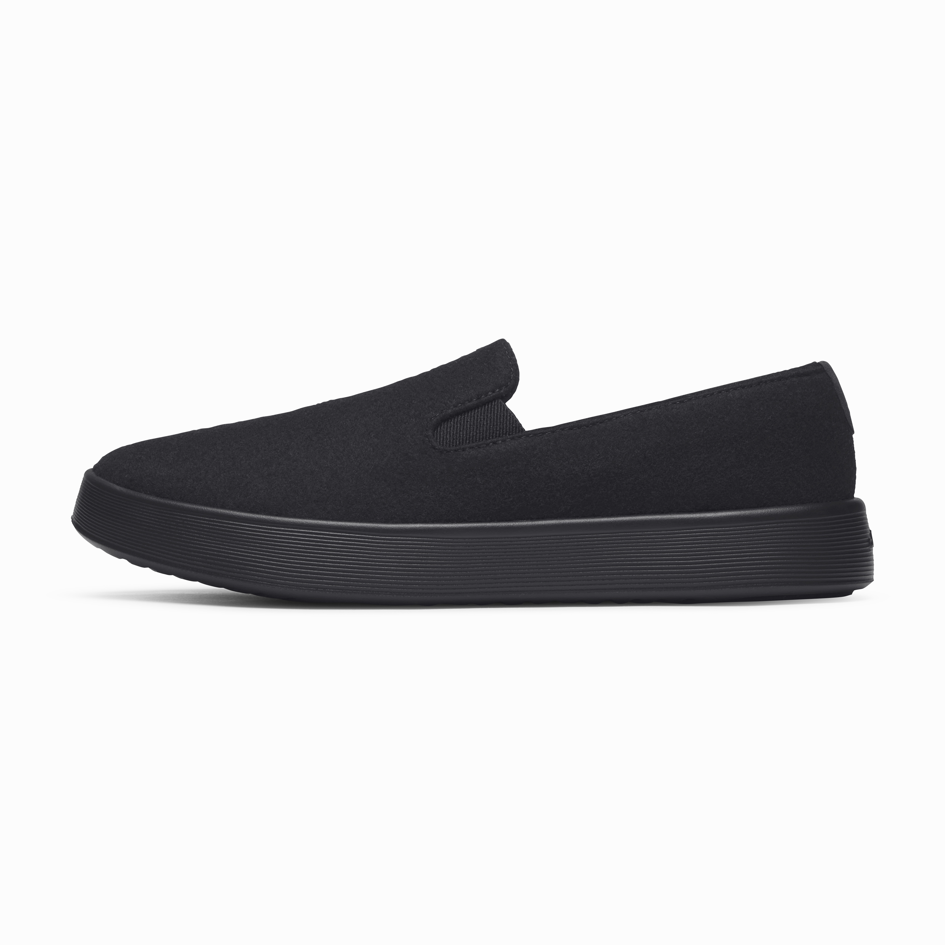 Low   Top Style Flexible Groove Tech Men's Wool Cruiser Slip On - Natural Black (Natural Black Sole)