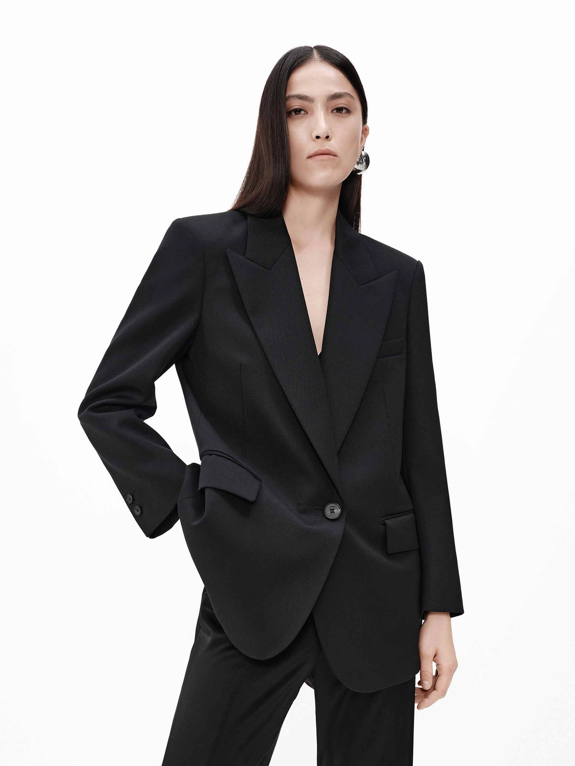 Evening Chill Piece Merino Wool Structured Blazer