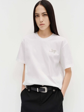 Back Cutout Cotton T-shirt Non Iron Finish Chic Comfort Wear