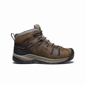 Durable Shell Hiking Trails Men's Flint II Waterproof Mid (Soft Toe)  |  Black Olive/Brindle
