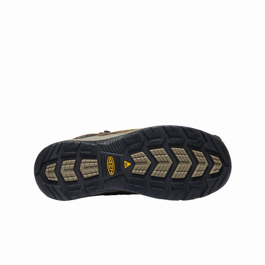 Breathable Mountain Climber Non Slip Tread Pattern Men's Flint II Waterproof Mid (Soft Toe)  |  Black Olive/Brindle