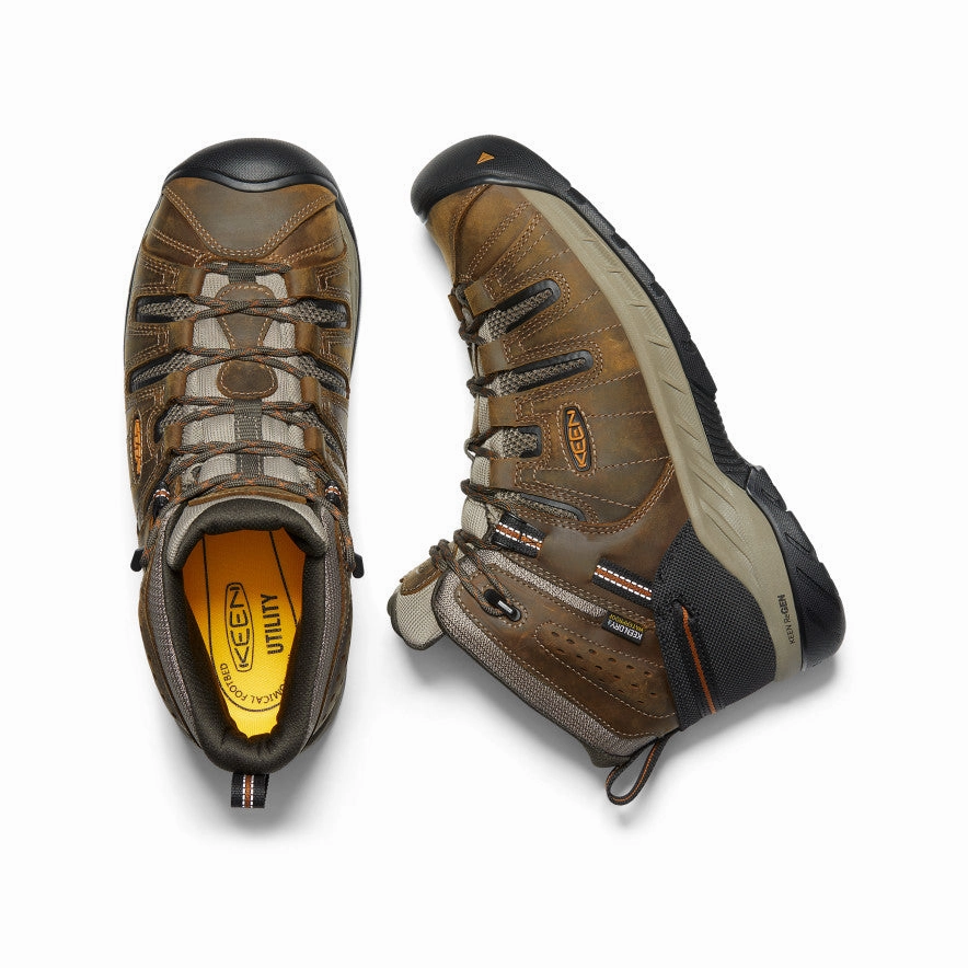 Men's Flint II Waterproof Mid (Soft Toe)  |  Black Olive/Brindle Seamless Internal Structure Neutral Foot Alignment