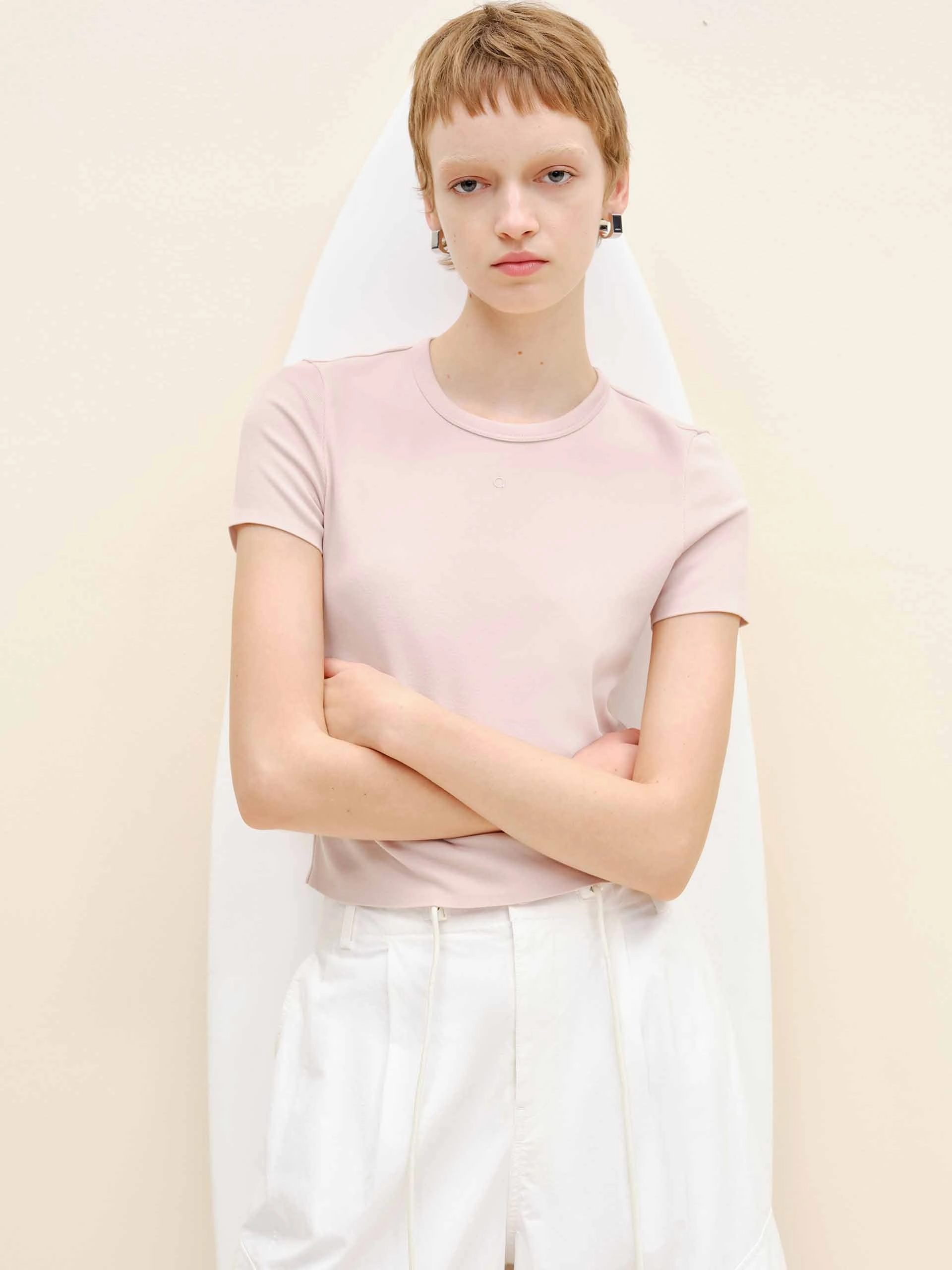 Cotton Blend Slim T-shirt Fresh Outfit Cotton Blend