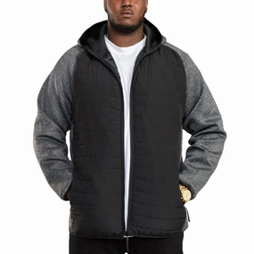 Taped Seam Technology D555 Mens Highampton Big & Tall Hooded Quilted Jacket - Black/Grey