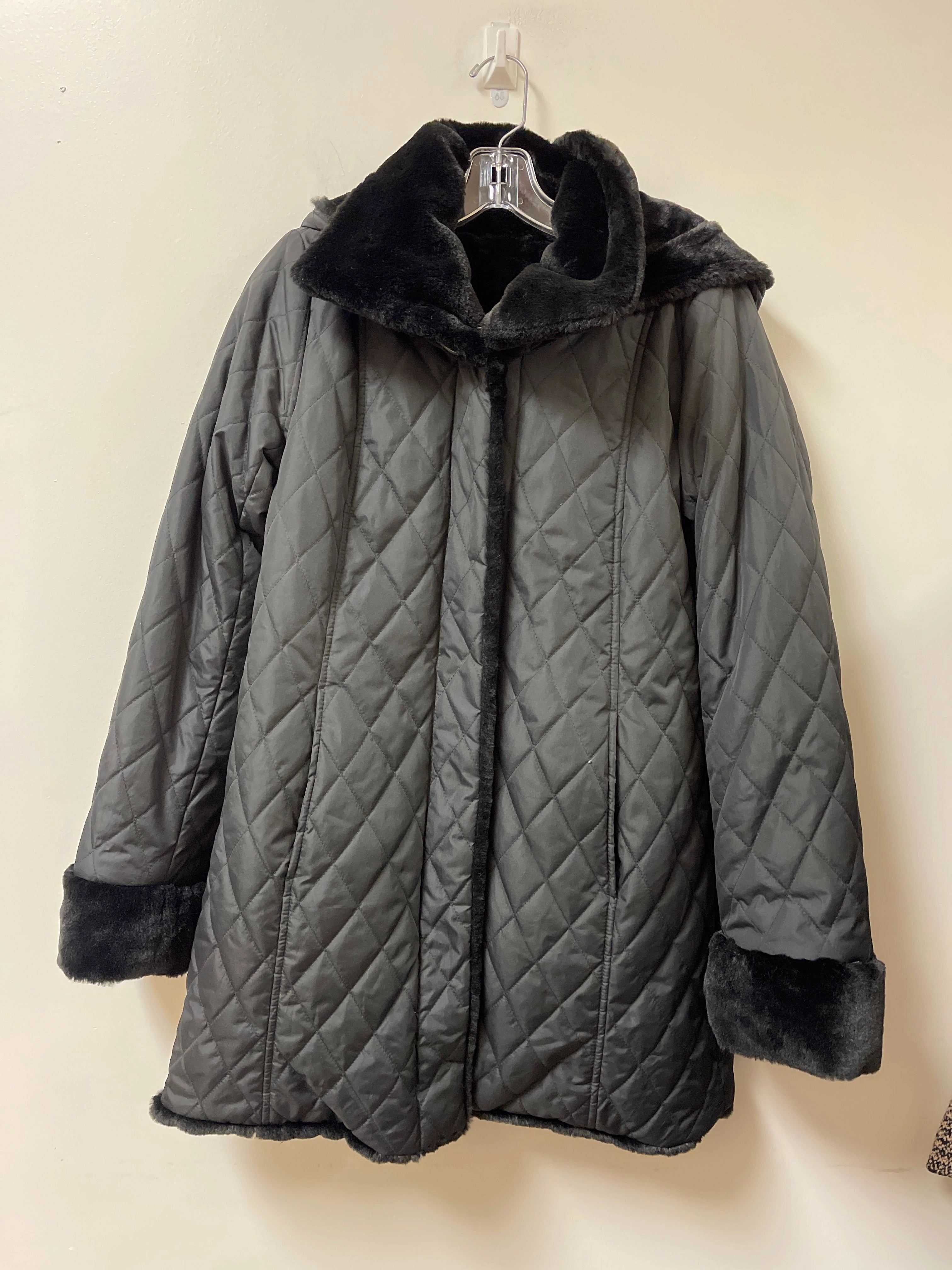 Coat Puffer & Quilted By Dennis Basso Qvc In Black, Size: Xs Ergonomic Fit Contoured Back Panel