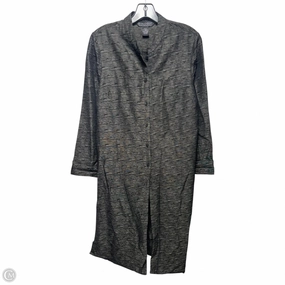 Silk Coat By Dialogue Qvc In Black & Grey, Size: S Clean Silhouette