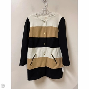 Coat Peacoat By Chicos In Black & Cream, Size: L Convertible Style Rain Guard