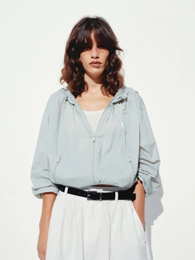 Drawstring Hooded Coat Easy Fit Piece