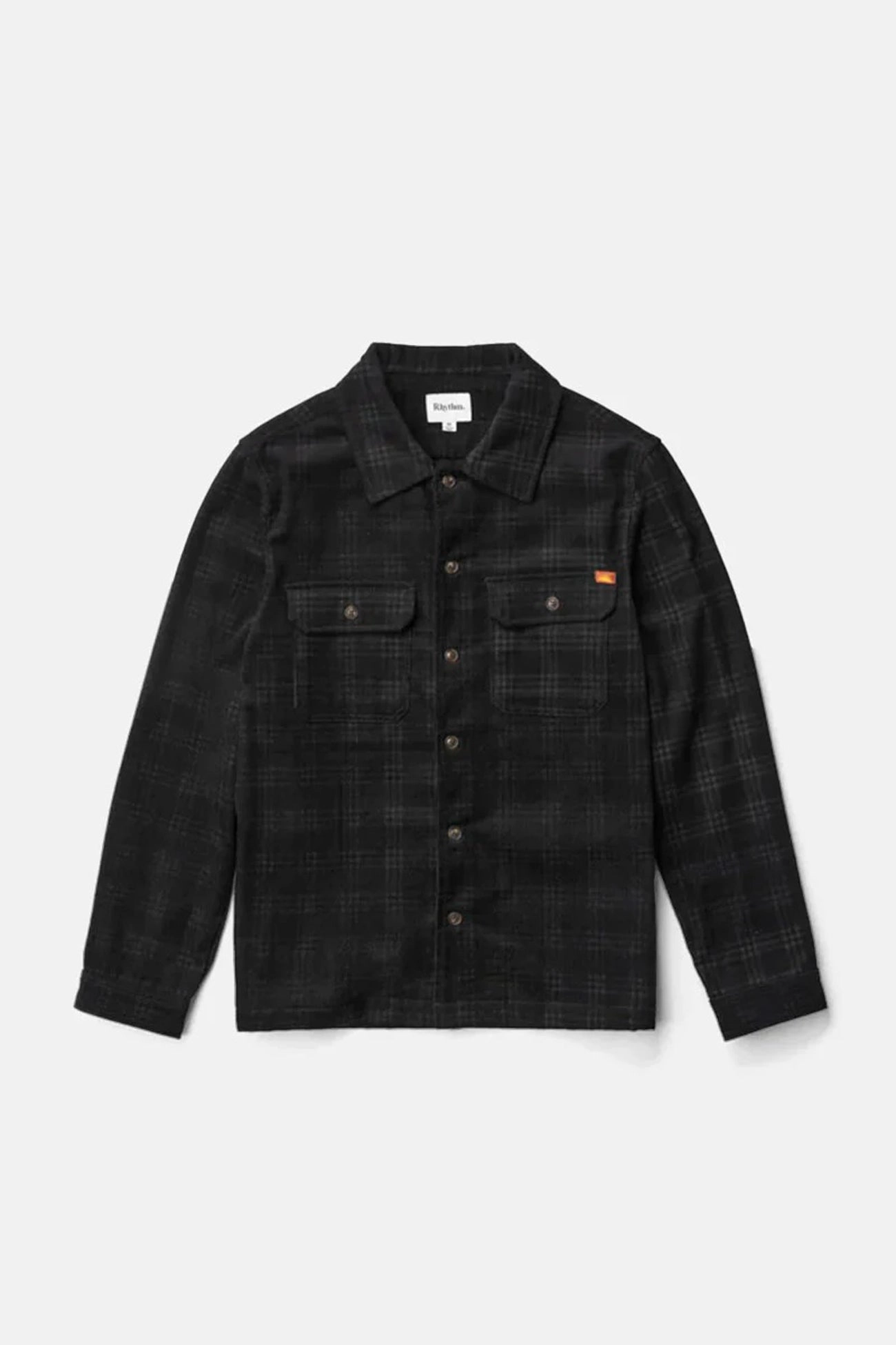 Bonded Collars Rugged Daily Style Cord Check Overshirt Black