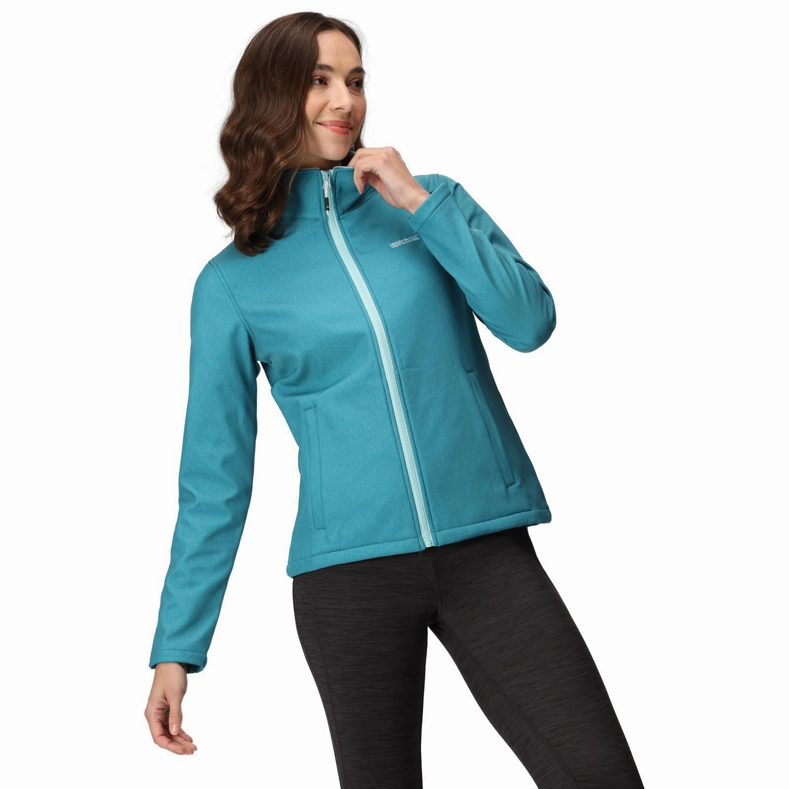 Regatta Womens Connie V Softshell Walking Jacket Layer Up Style Stripe Look